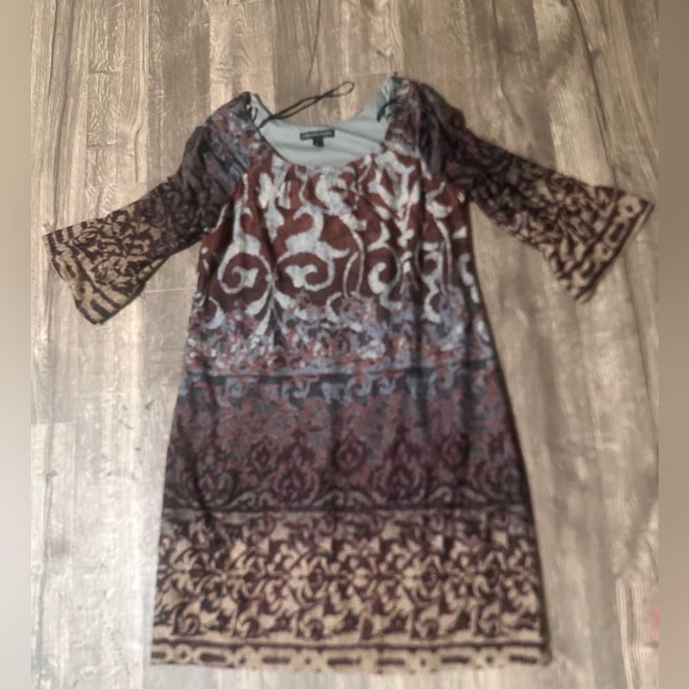 Brown and Cream Chris Mclaughlin Dress - Picture 6 of 8